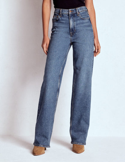 High Rise Column Leg Jeans-Mid Vintage-6