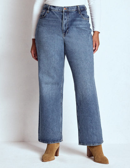 High Rise Column Leg Jeans-Mid Vintage-10