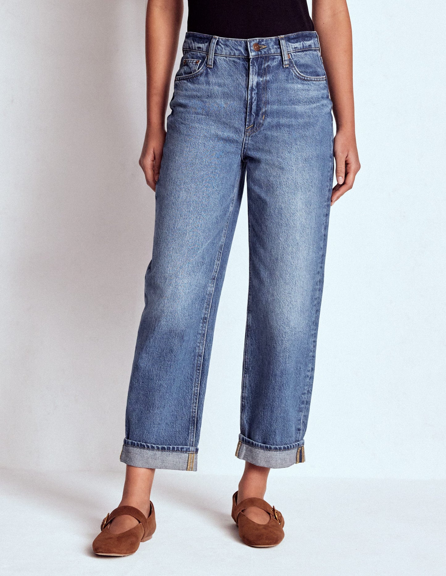 Mid Rise Relaxed Jeans-Mid Vintage
