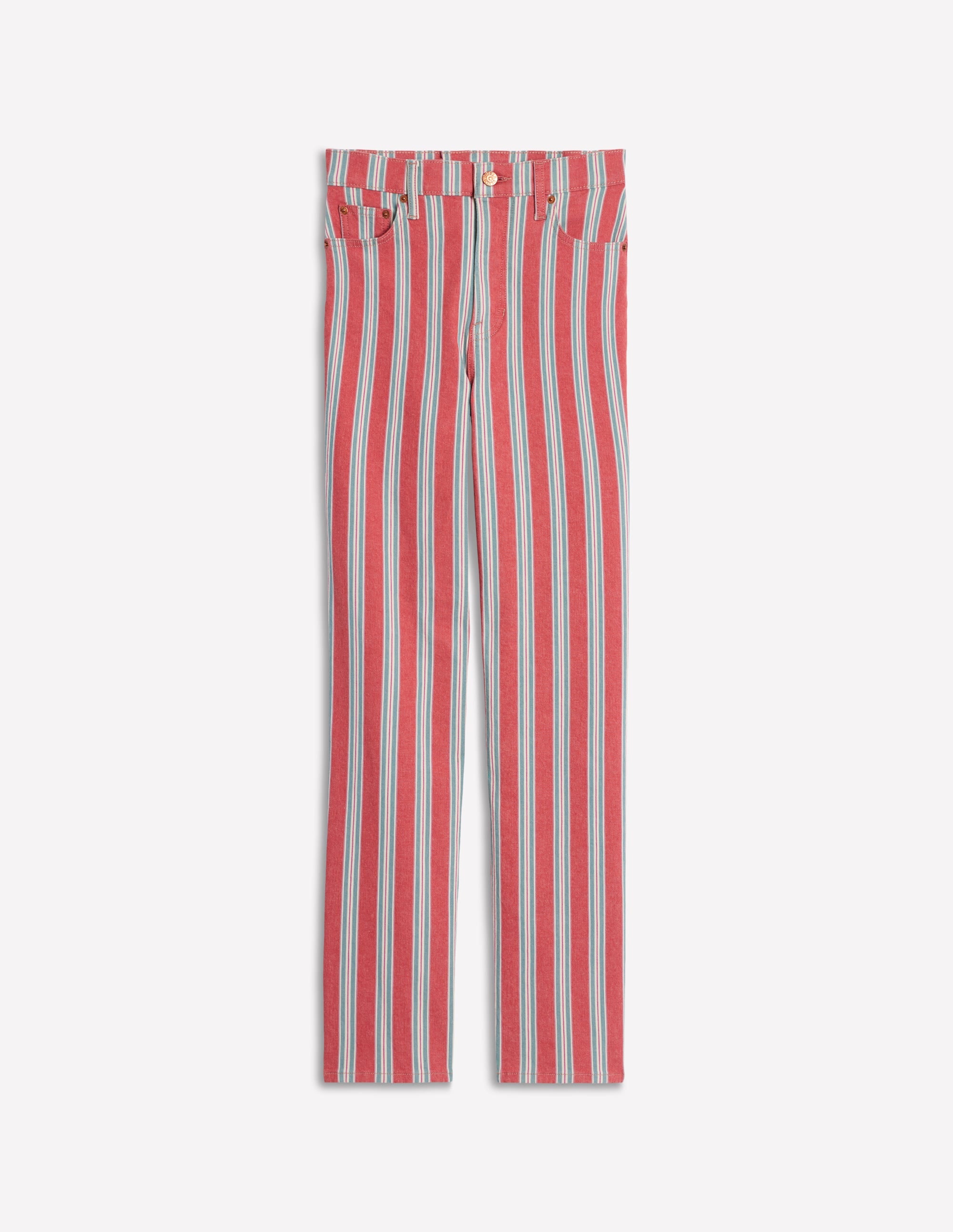 High Rise Stripe Jeans-Red, Blue and Pink Stripe - Image 11
