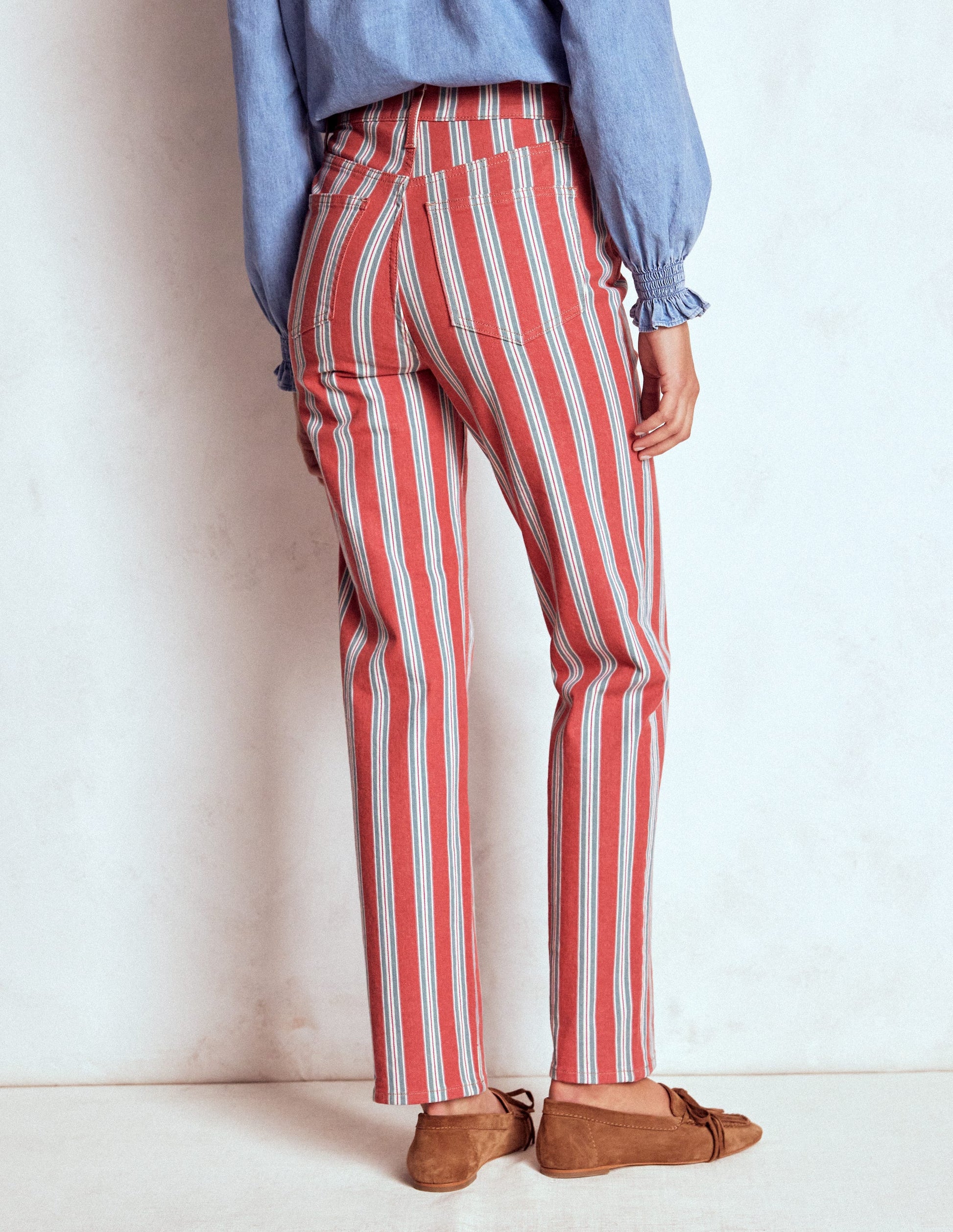 High Rise Stripe Jeans-Red, Blue and Pink Stripe-4