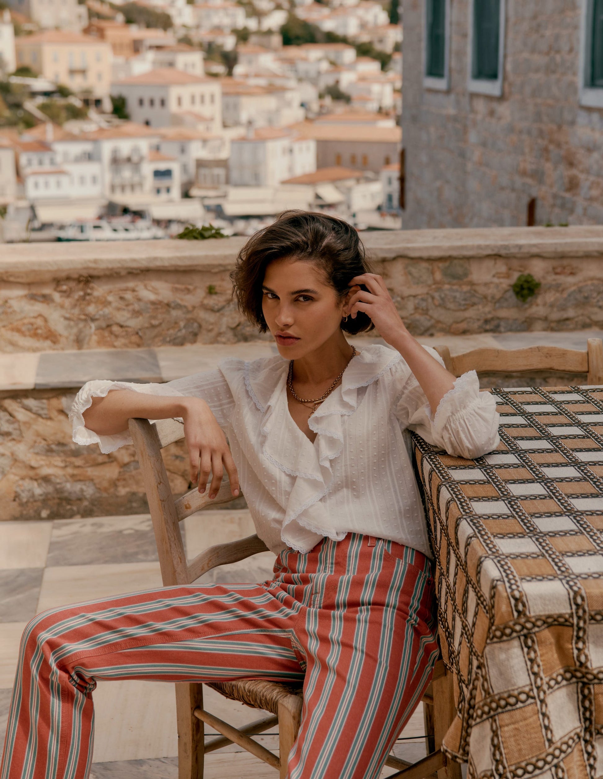 High Rise Stripe Jeans-Red, Blue and Pink Stripe-2