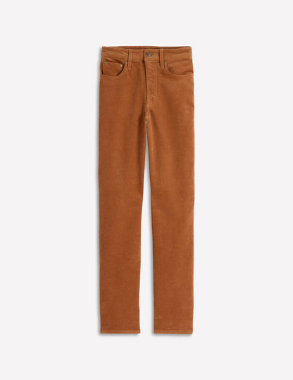 High Rise Cord Slim Jeans-Ginger-6