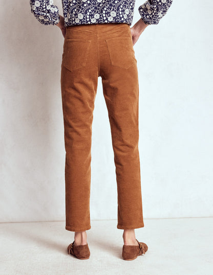 High Rise Cord Slim Jeans-Ginger-3