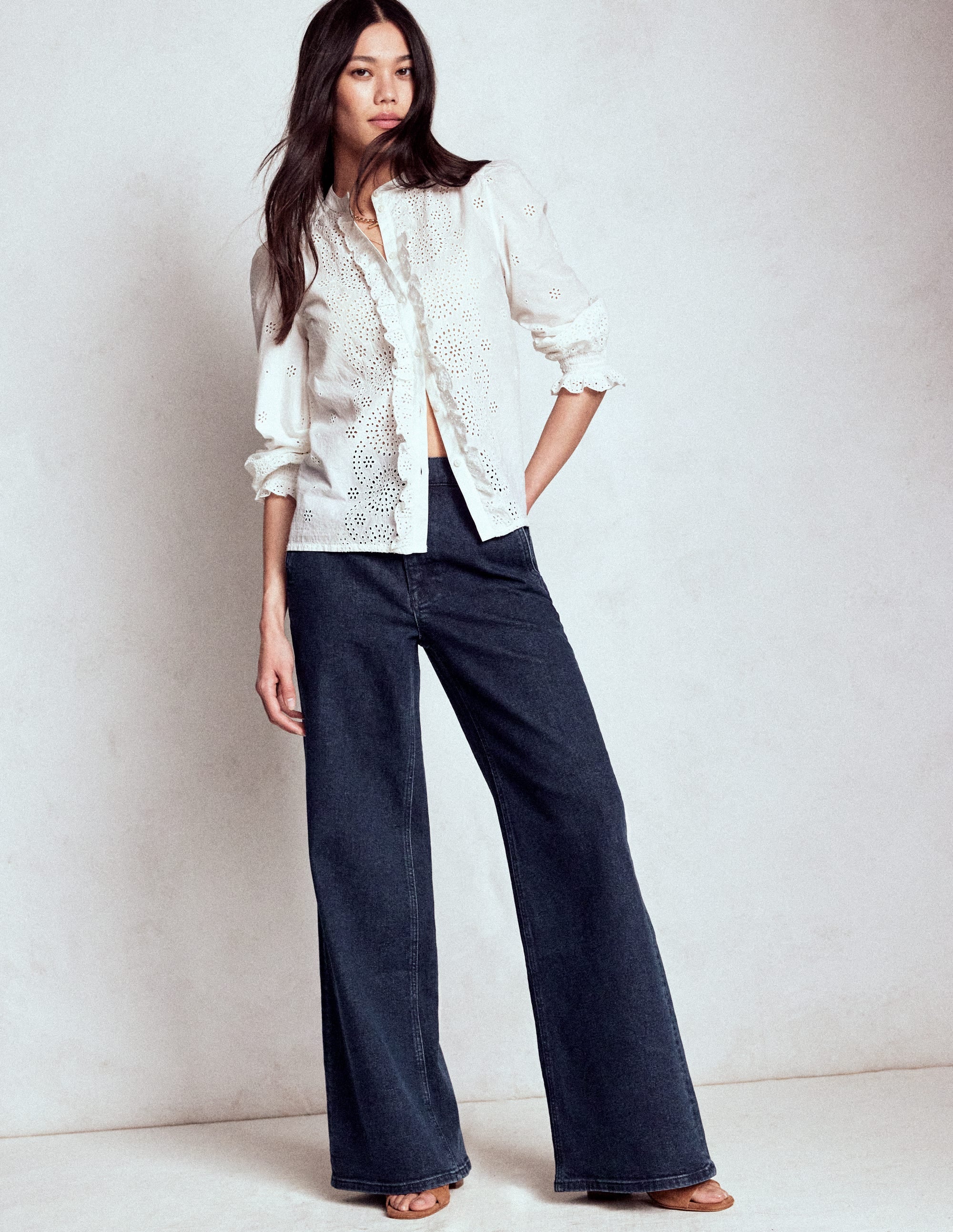 High Rise Clean Wide Jeans-Dark Vintage - Image 1