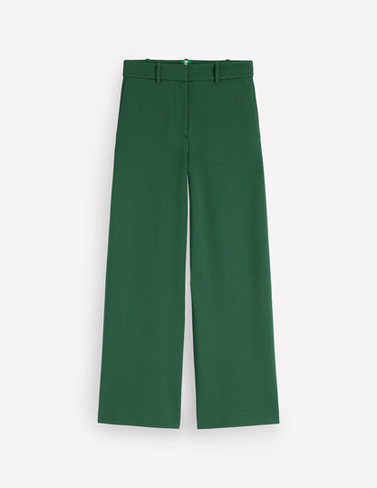 Belgravia Ponte Crop Trousers-Hunter Green-5