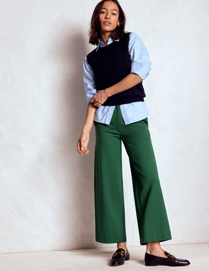 Belgravia Ponte Crop Trousers-Hunter Green-1