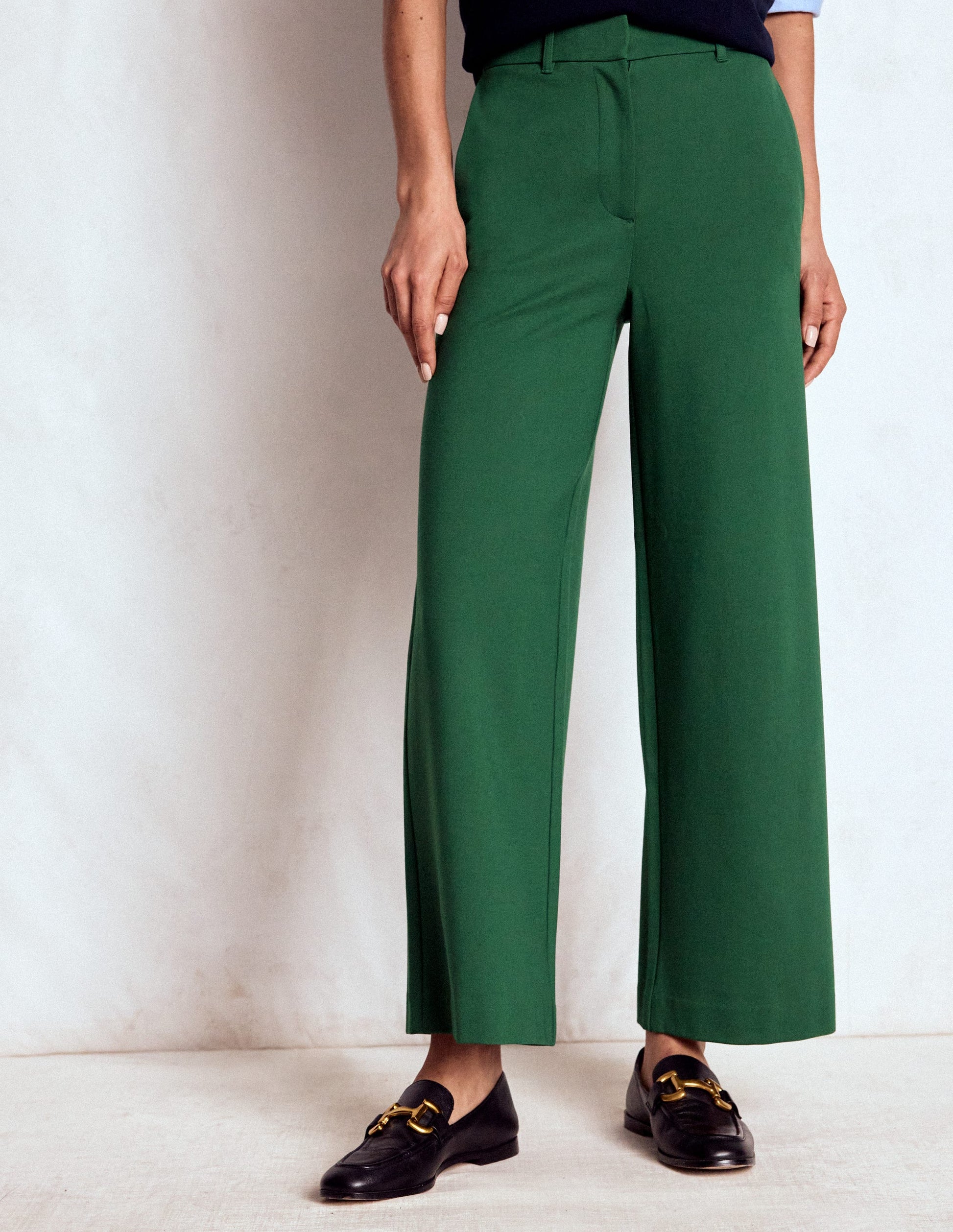 Belgravia Ponte Crop Trousers-Hunter Green-4
