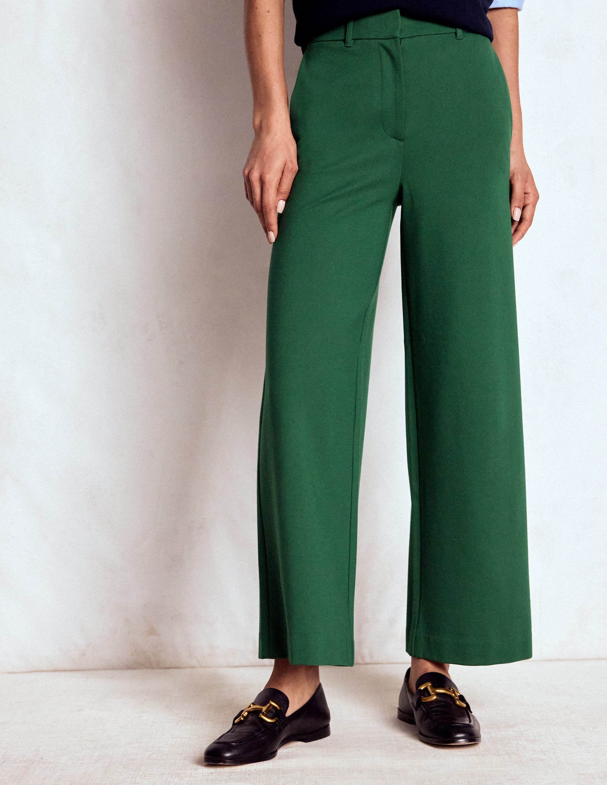 Belgravia Ponte Crop Trousers-Hunter Green - Image 4