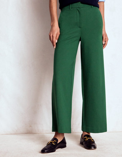 Belgravia Ponte Crop Trousers-Hunter Green-4