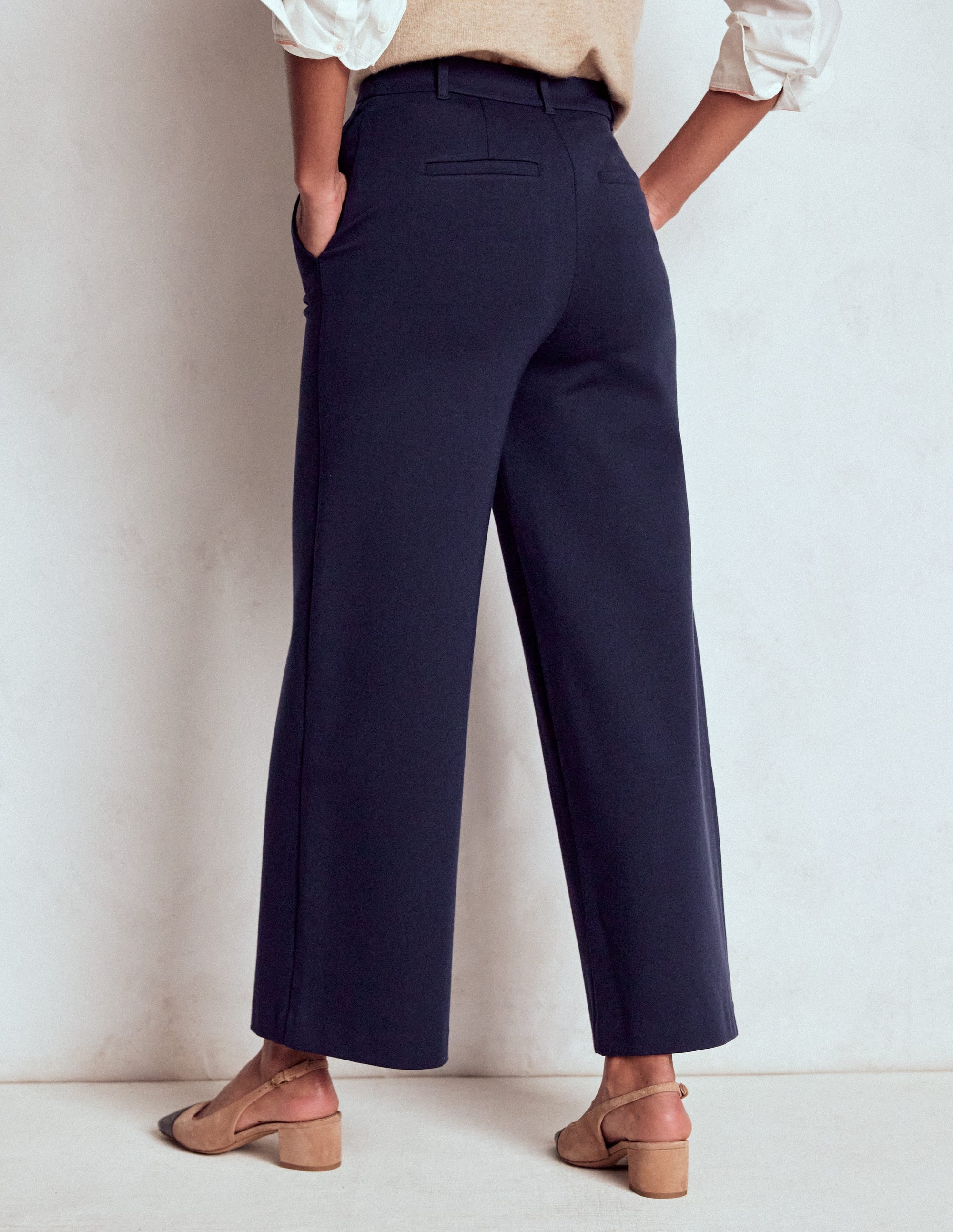 Belgravia Ponte Crop Trousers-Navy - Image 3