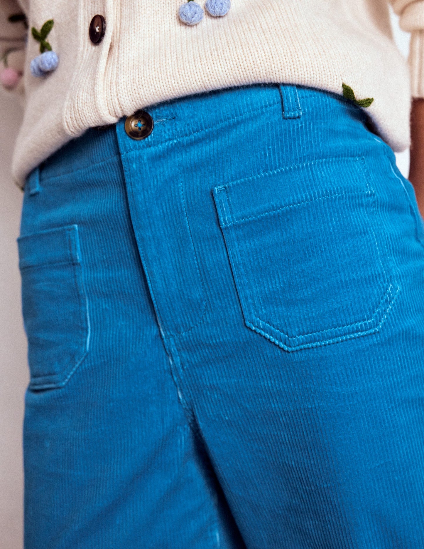 Primrose Cord Trousers-Bright Blue