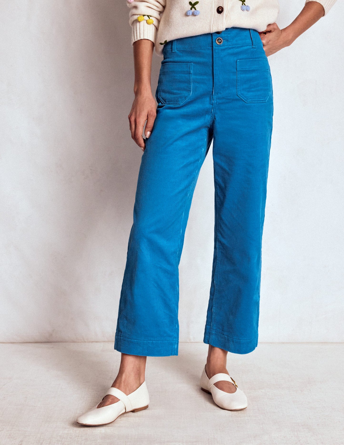 Primrose Cord Trousers-Bright Blue