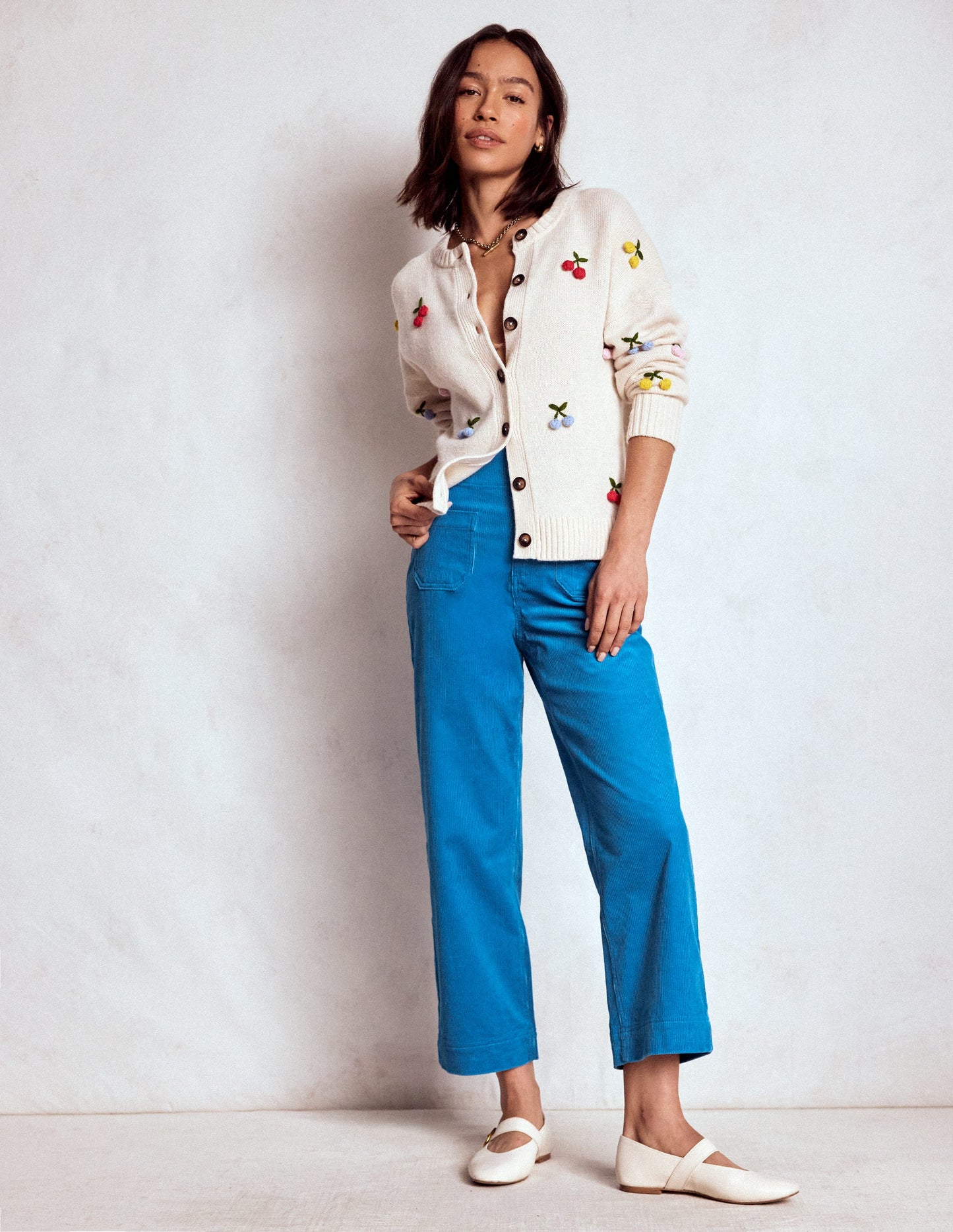Primrose Cord Trousers-Bright Blue
