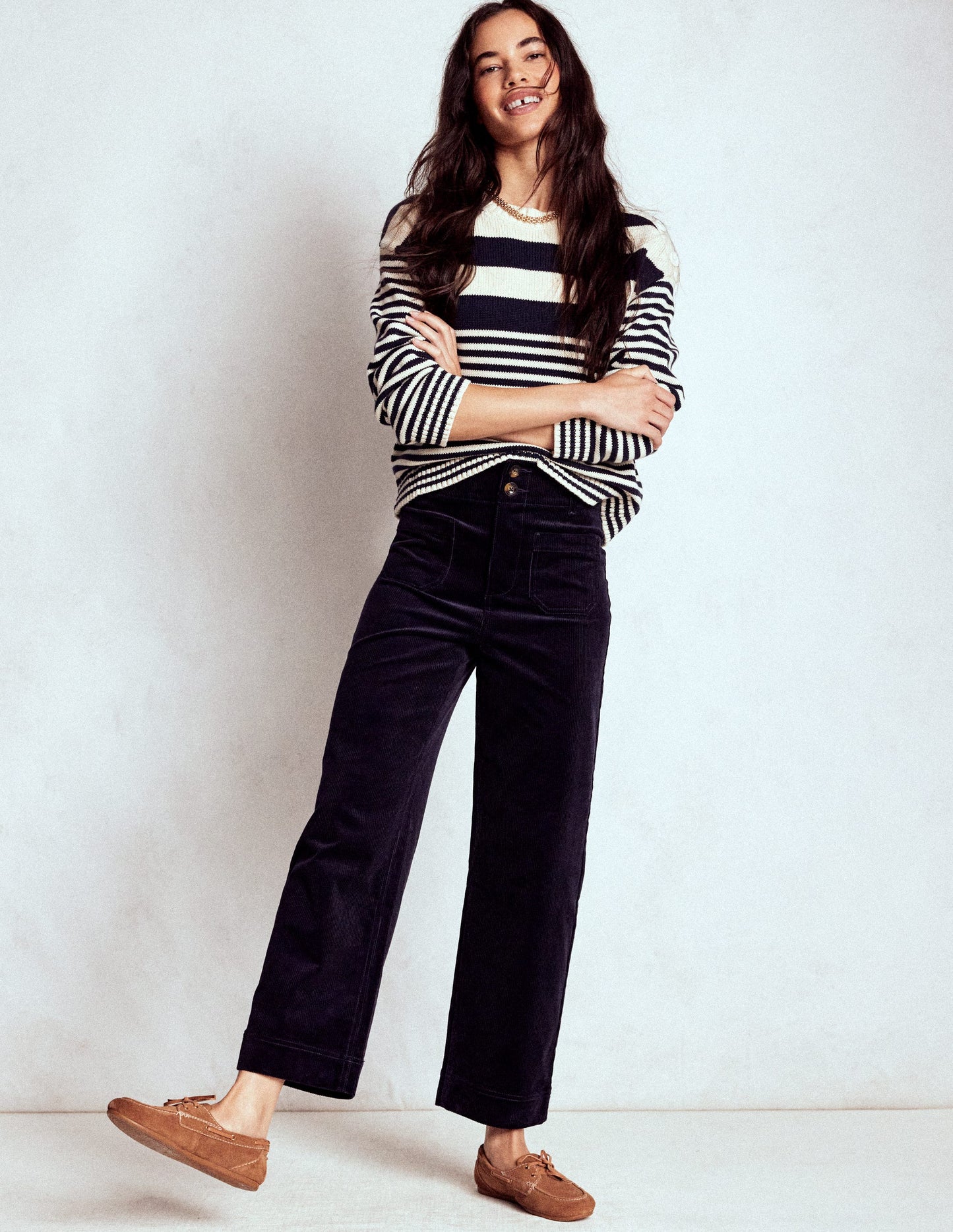 Primrose Cord Trousers-Navy