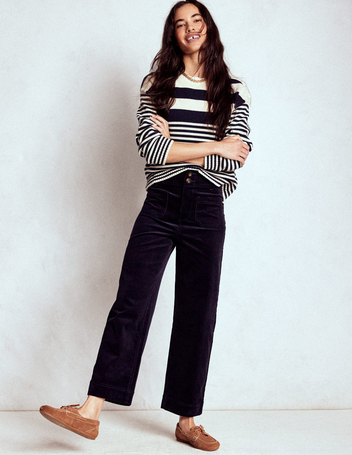 Primrose Cord Trousers-Navy