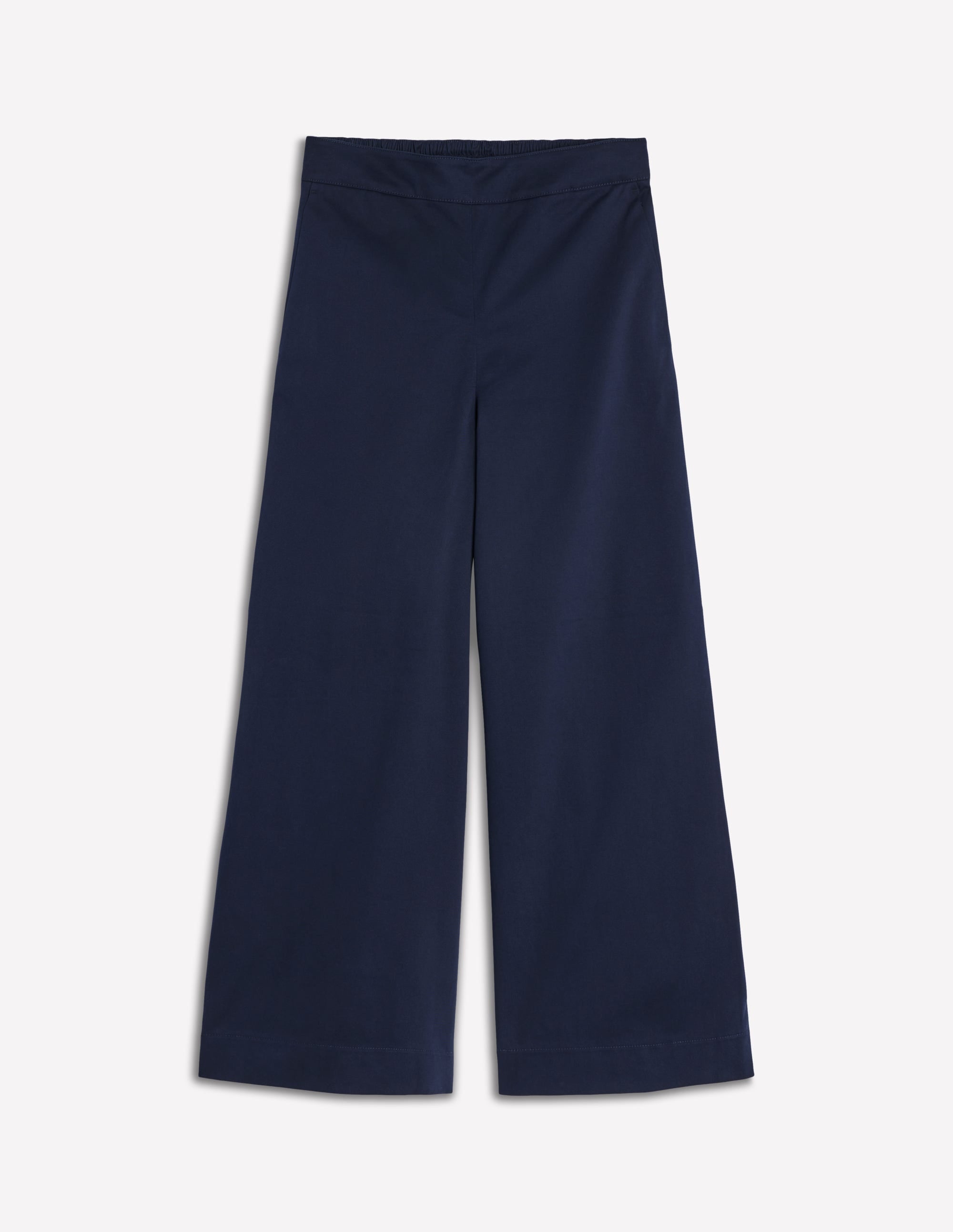 Pull-on Cropped Trousers-Navy - Image 6