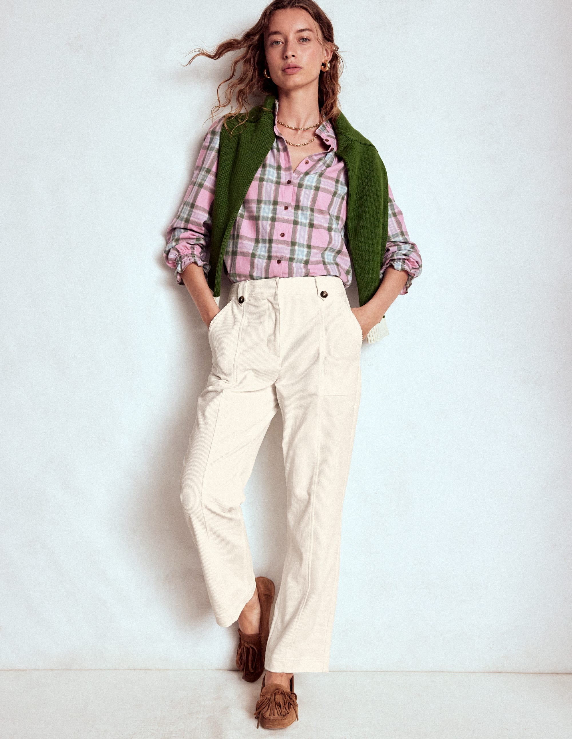 Pimlico Cord Trousers-Ivory - Image 1