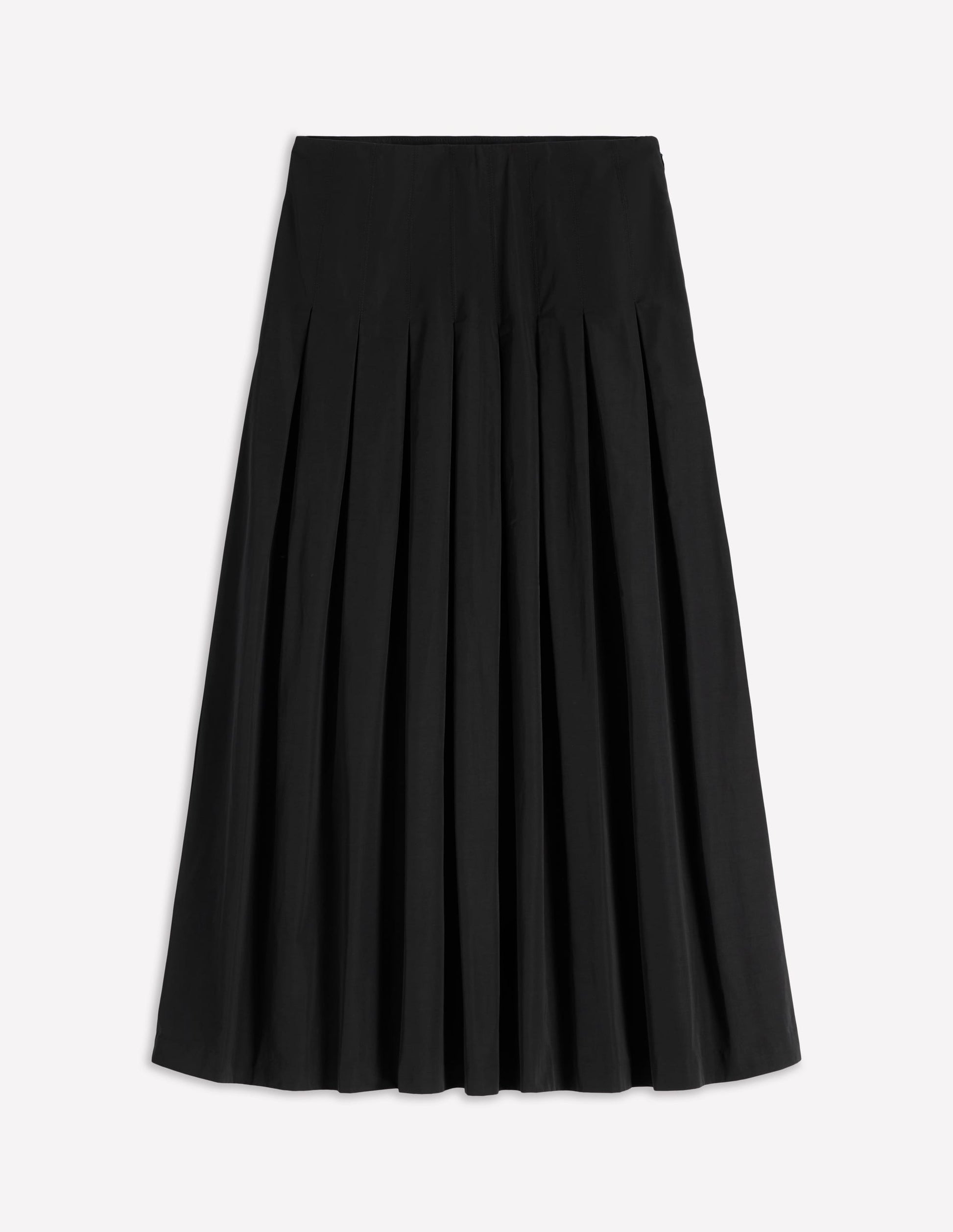 Valentina Taffeta Midi Skirt-Black-7
