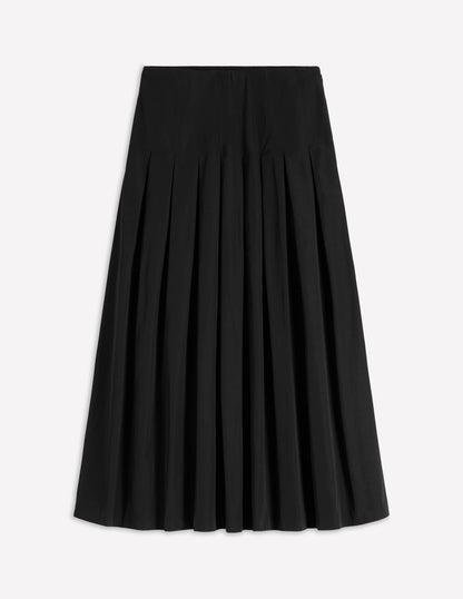 Valentina Taffeta Midi Skirt-Black-7