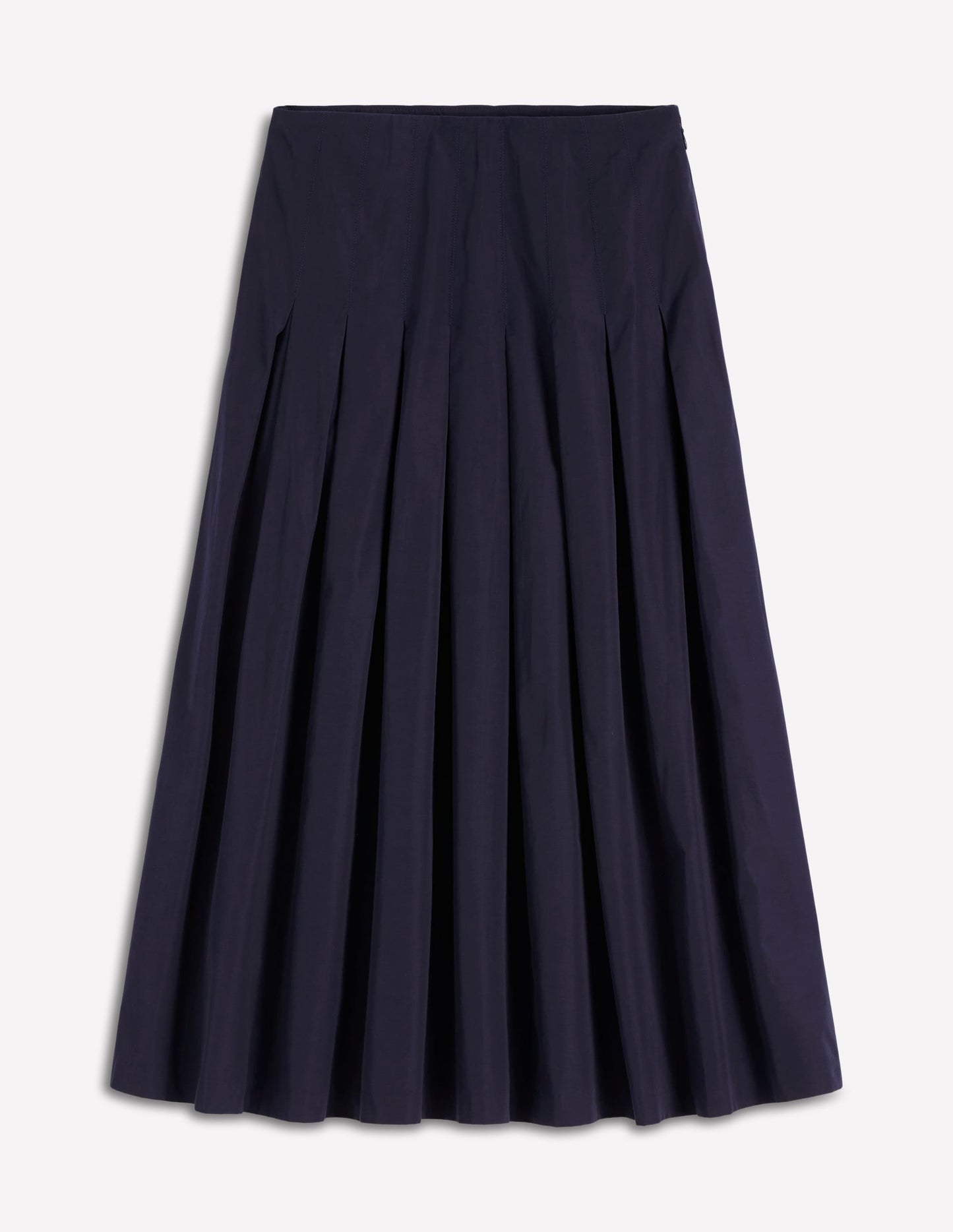 Valentina Taffeta Midi Skirt-Navy