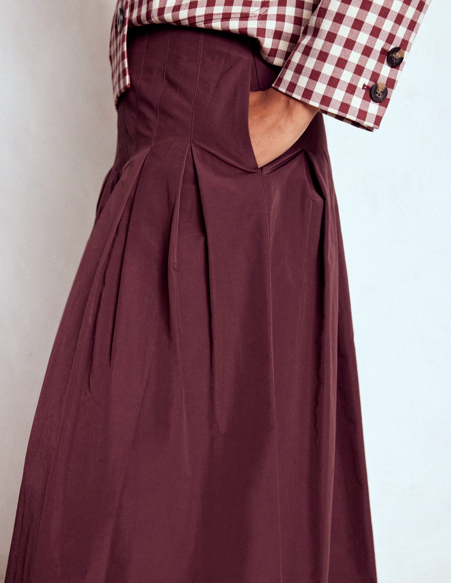 Valentina Taffeta Midi Skirt-Deep Wisteria