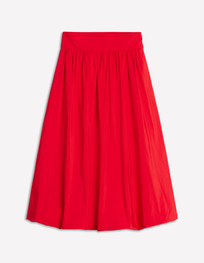 Bubble Hem Midi Skirt-Poppy Red-6