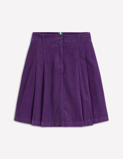 Pleated Cord Skirt-Mystic Purple-2
