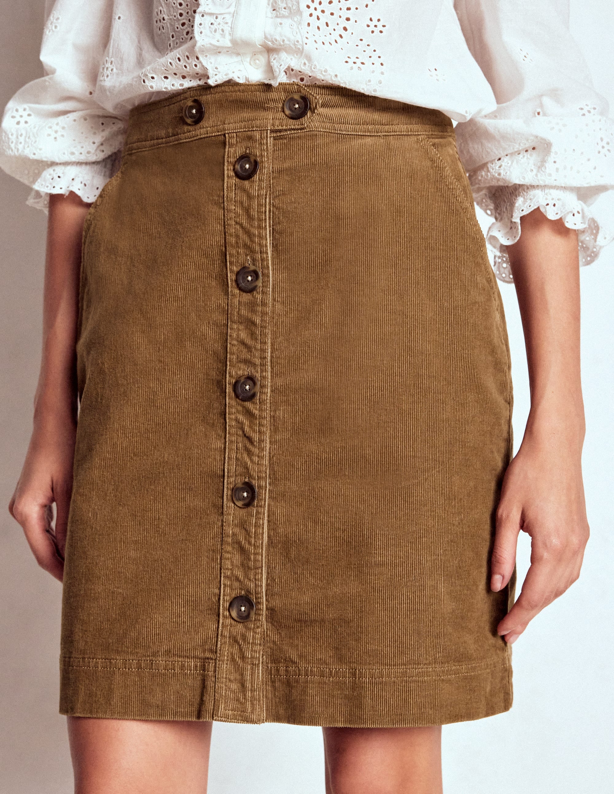 Cecelia Cord Skirt-Latte - Image 4