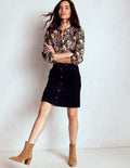 Cecelia Cord Skirt-Navy