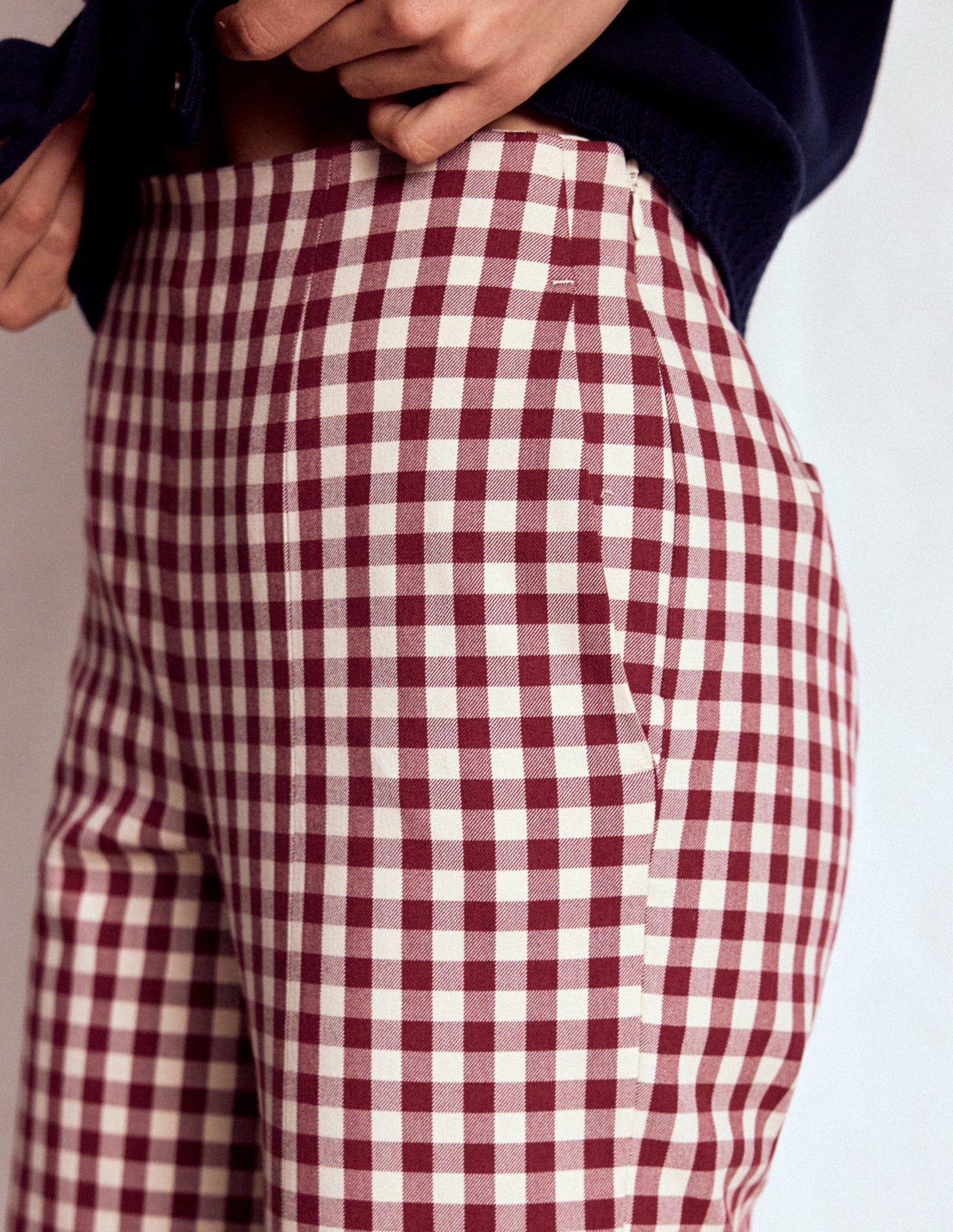 Smart 7/8 Trousers-Chestnut Gingham
