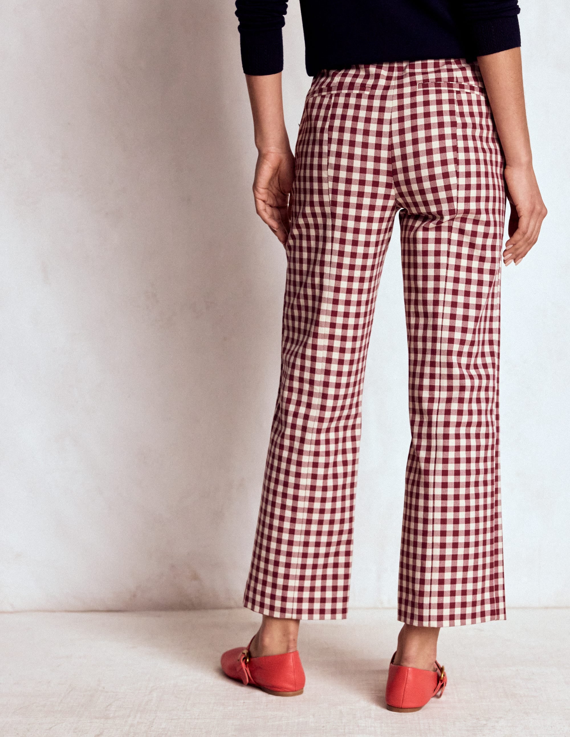 Smart 7/8 Trousers-Chestnut Gingham - Image 3