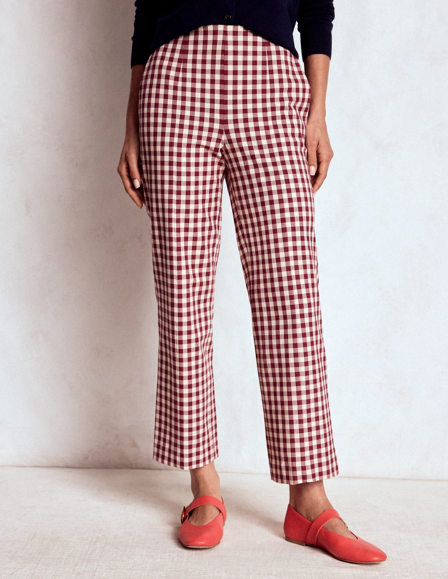 Smart 7/8 Trousers-Chestnut Gingham