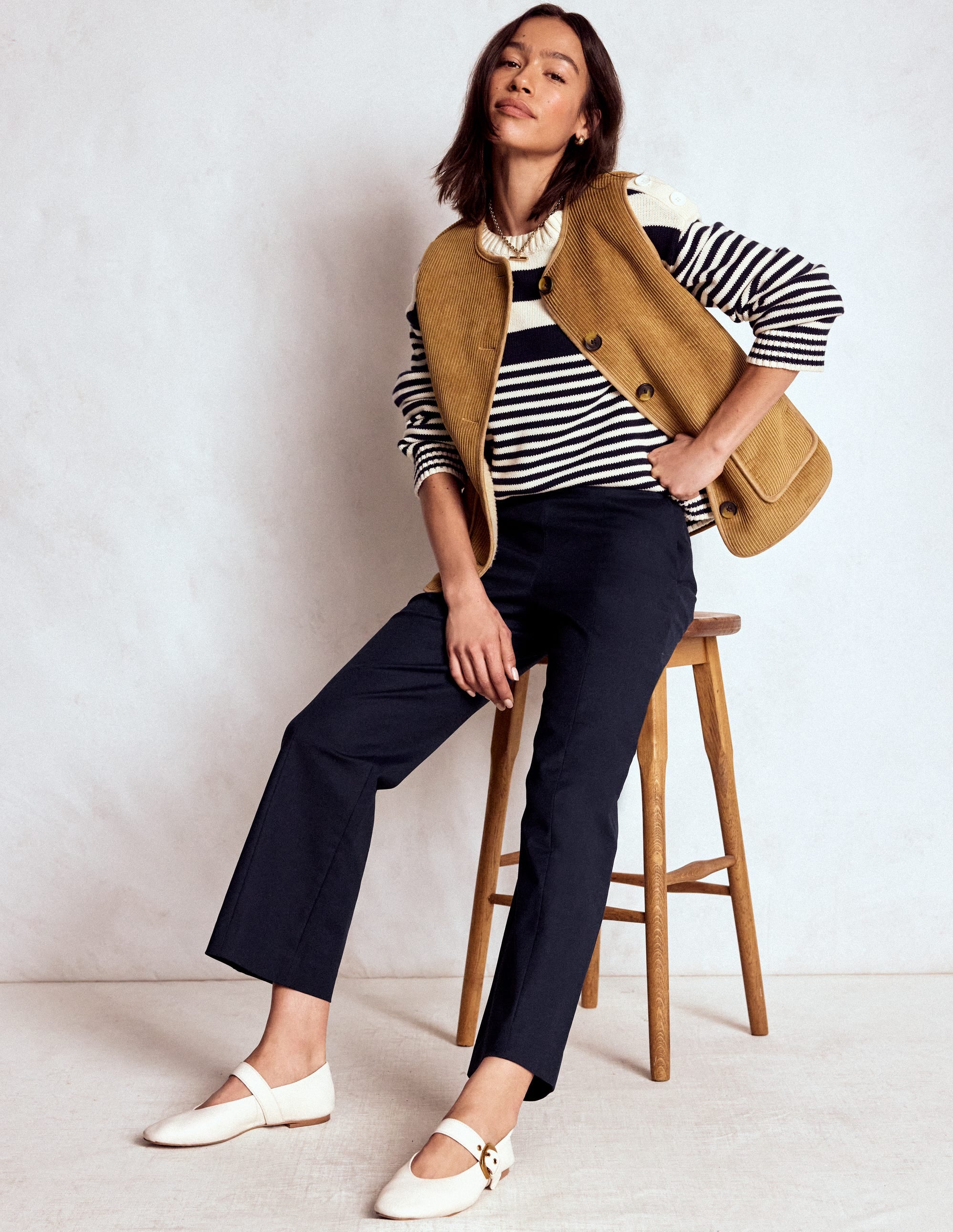 Smart 7/8 Trousers-Navy - Image 1