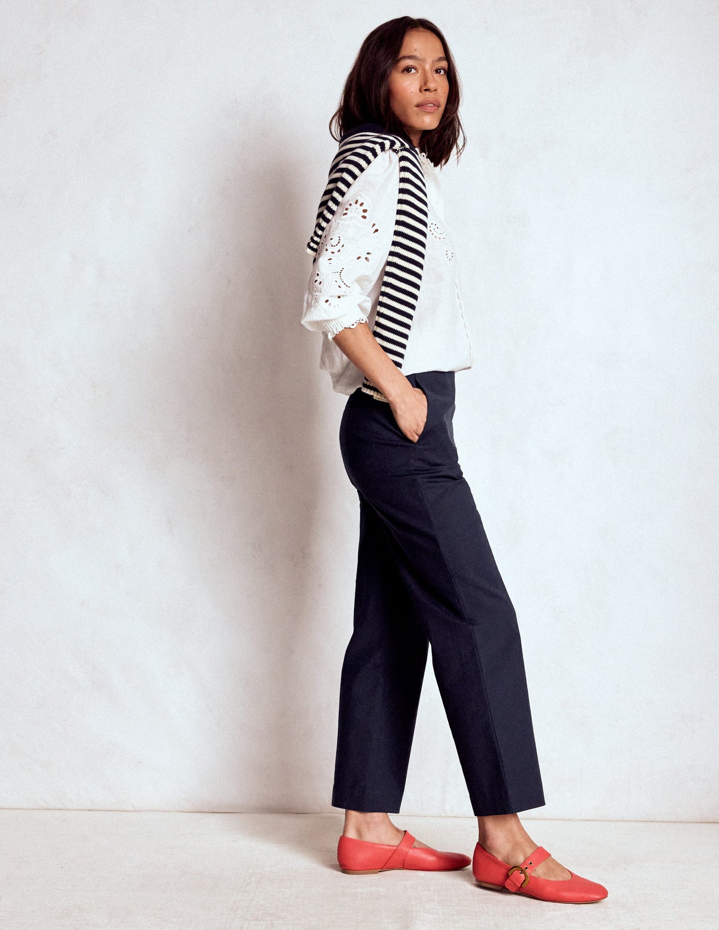 Smart 7/8 Trousers-Navy