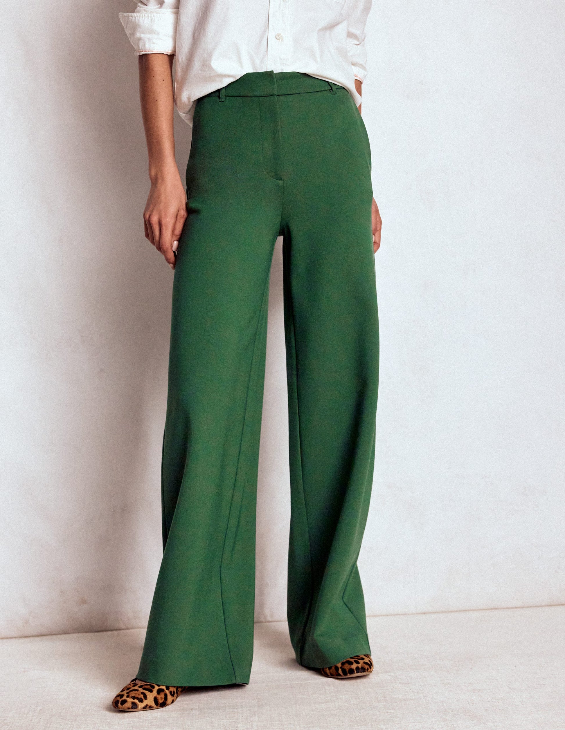 Belgravia Ponte Trousers-Hunter Green-4