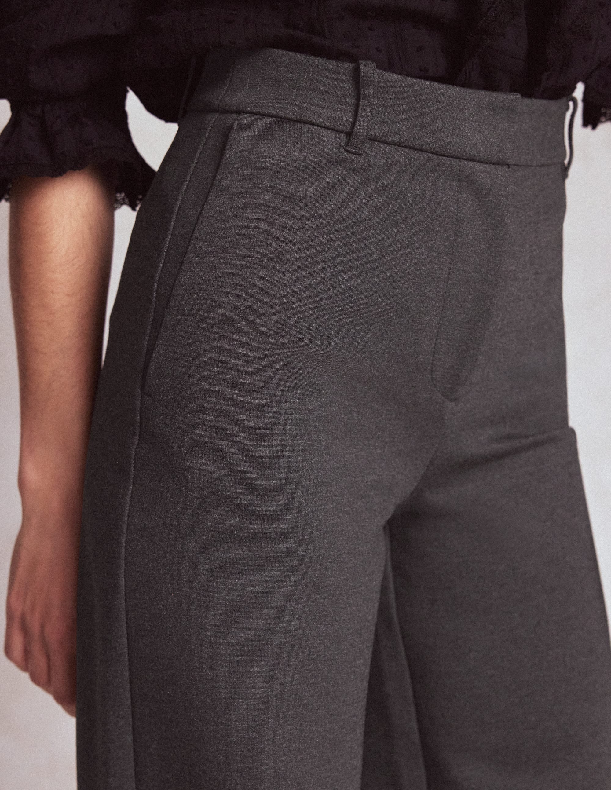 Belgravia Ponte Trousers-Charcoal - Image 2
