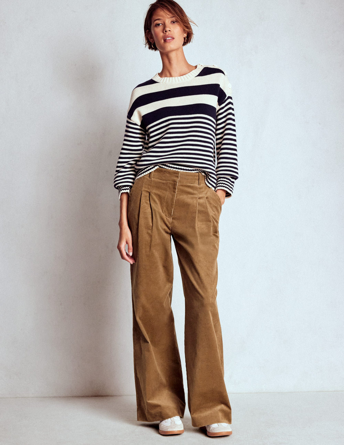 Kensington Cord Trousers-Latte - Image 1