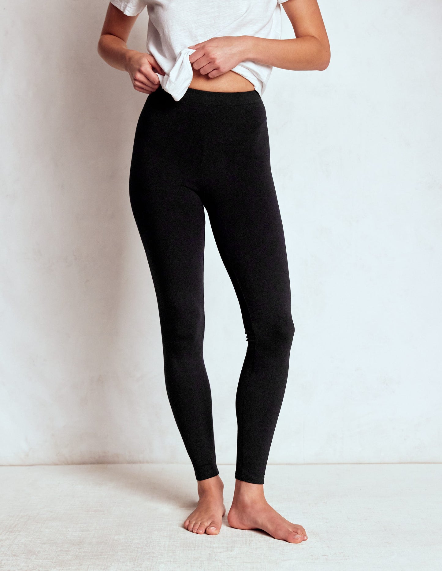 High Rise Jersey Leggings-Black