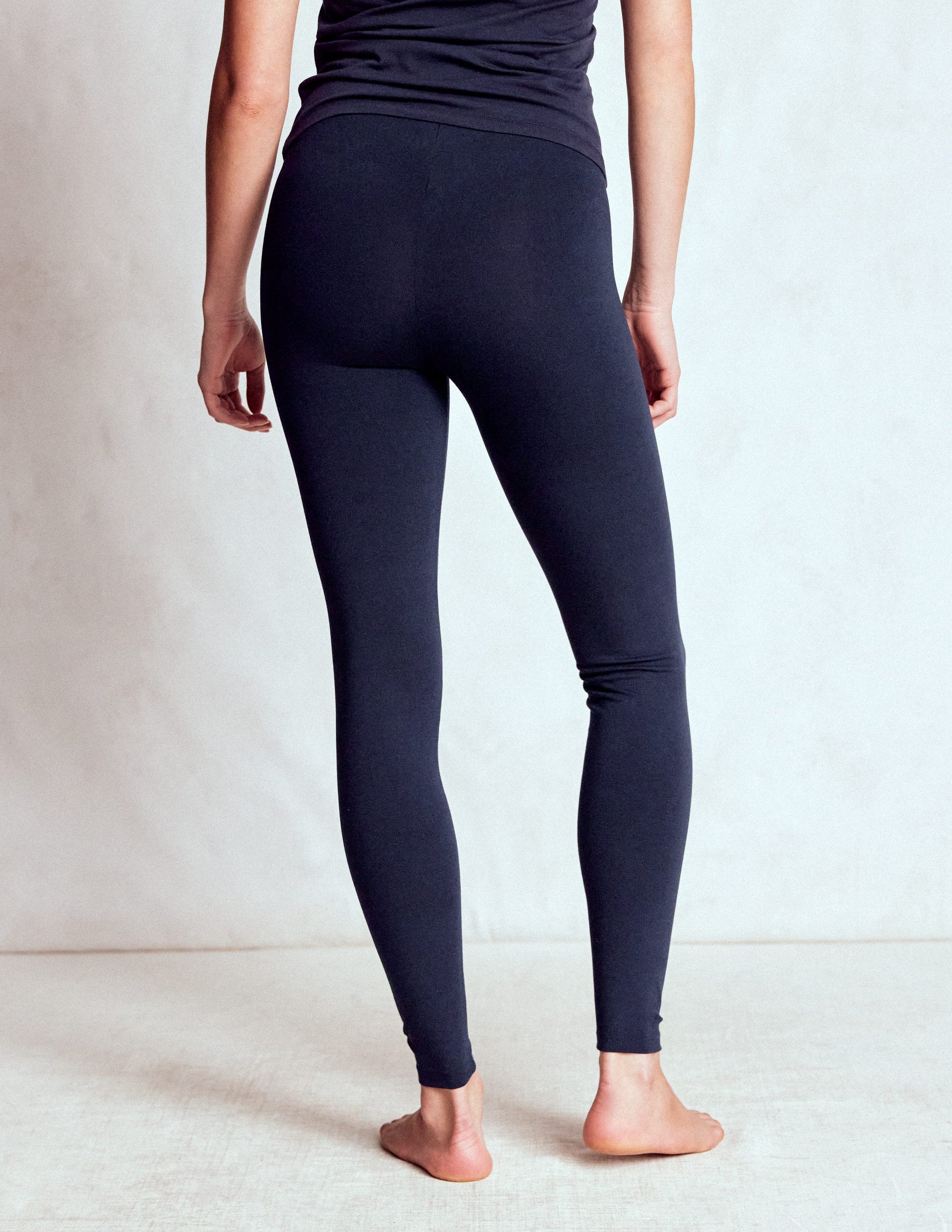 High Rise Jersey Leggings-Navy-3