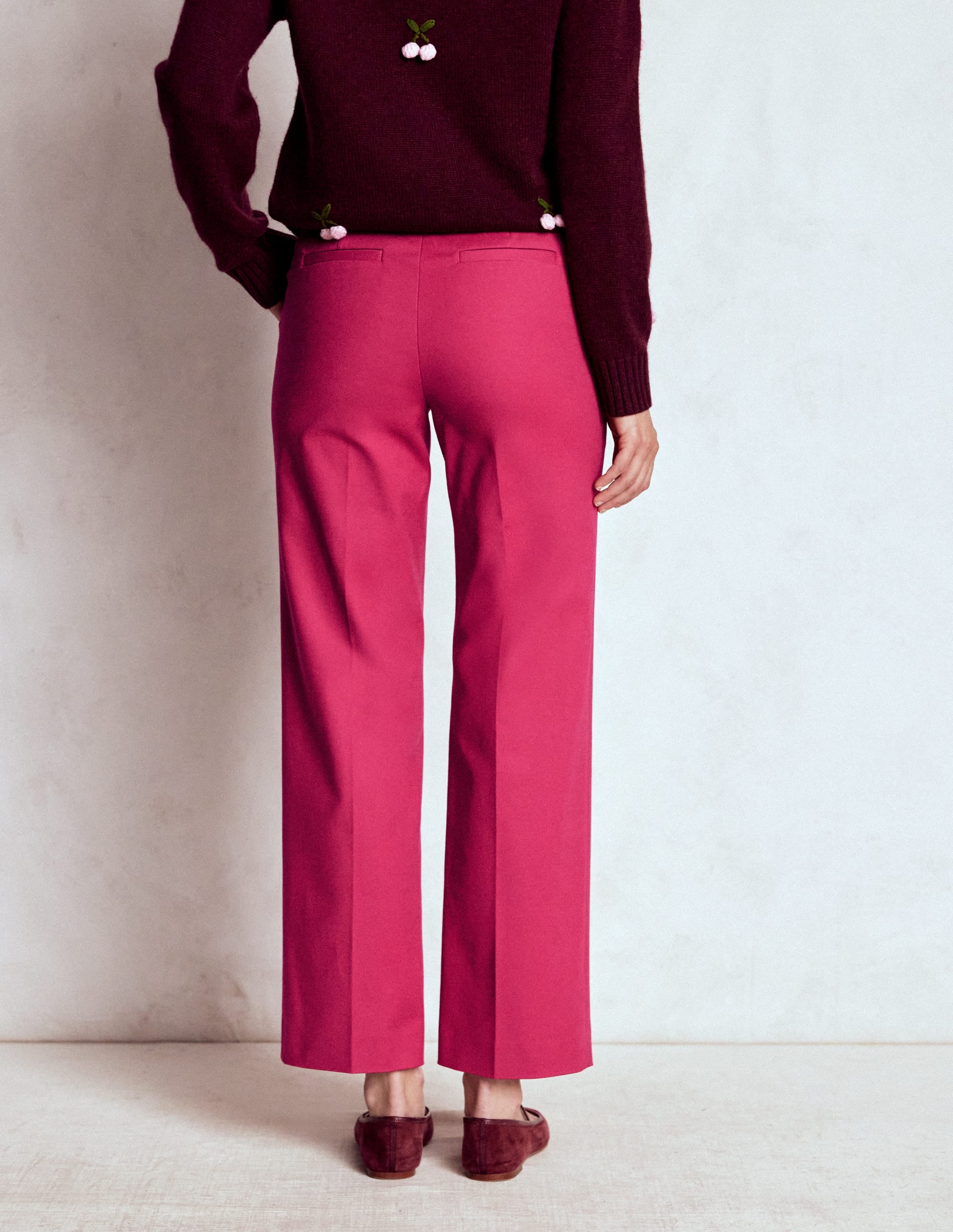 Canonbury Cotton 7/8 Trousers-Bright Cherry - Image 3