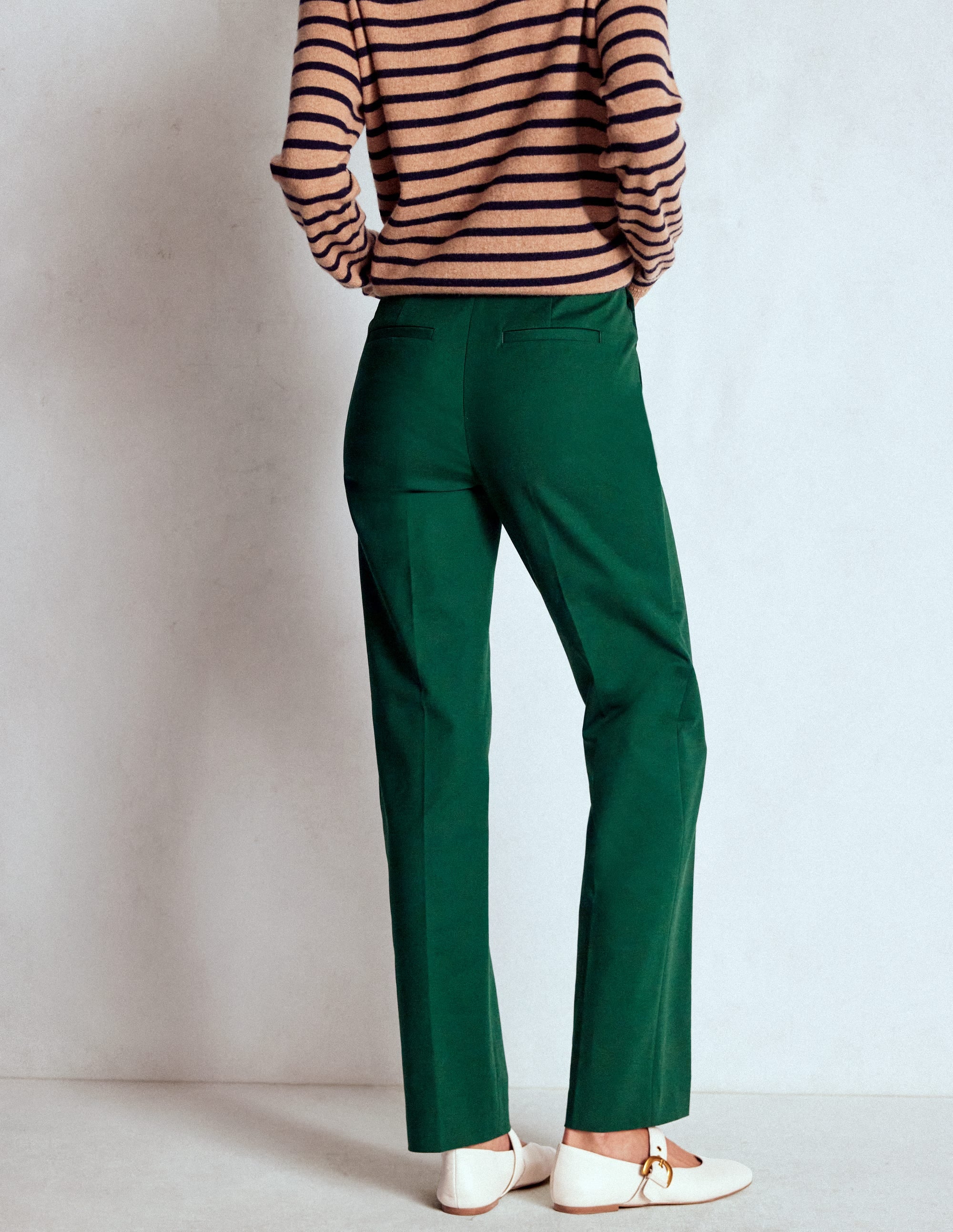 Canonbury Cotton Trousers-Emerald Green - Image 3