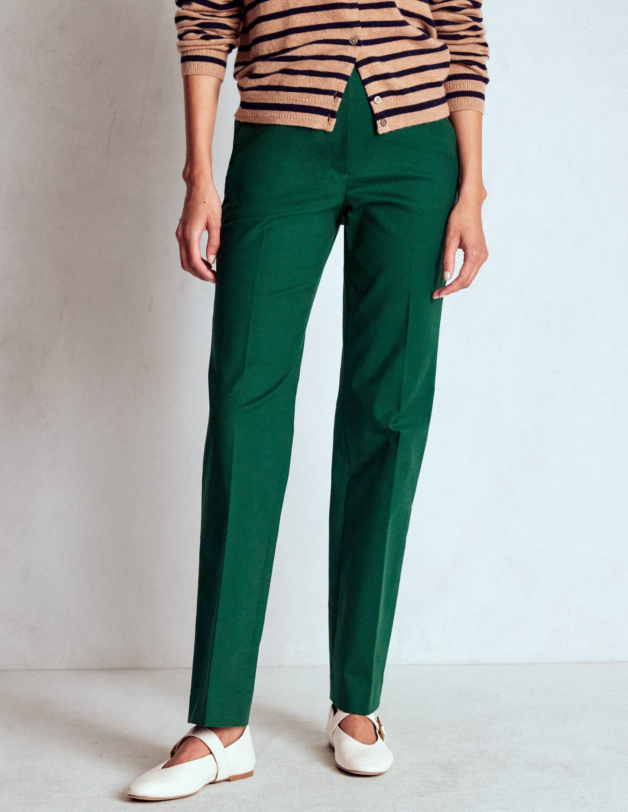 Canonbury Cotton Trousers-Emerald Green - Image 4