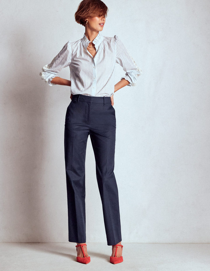 Full Length Canonbury Trousers-Navy