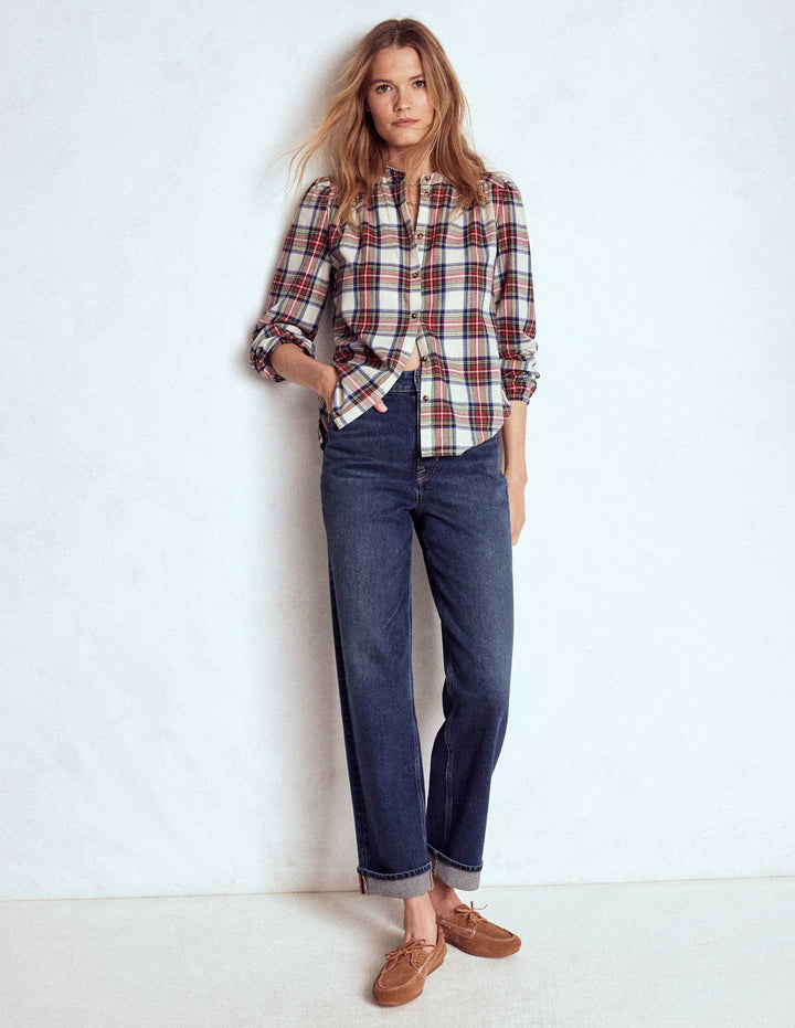 Mid Rise Straight Leg Jeans-Dark Vintage