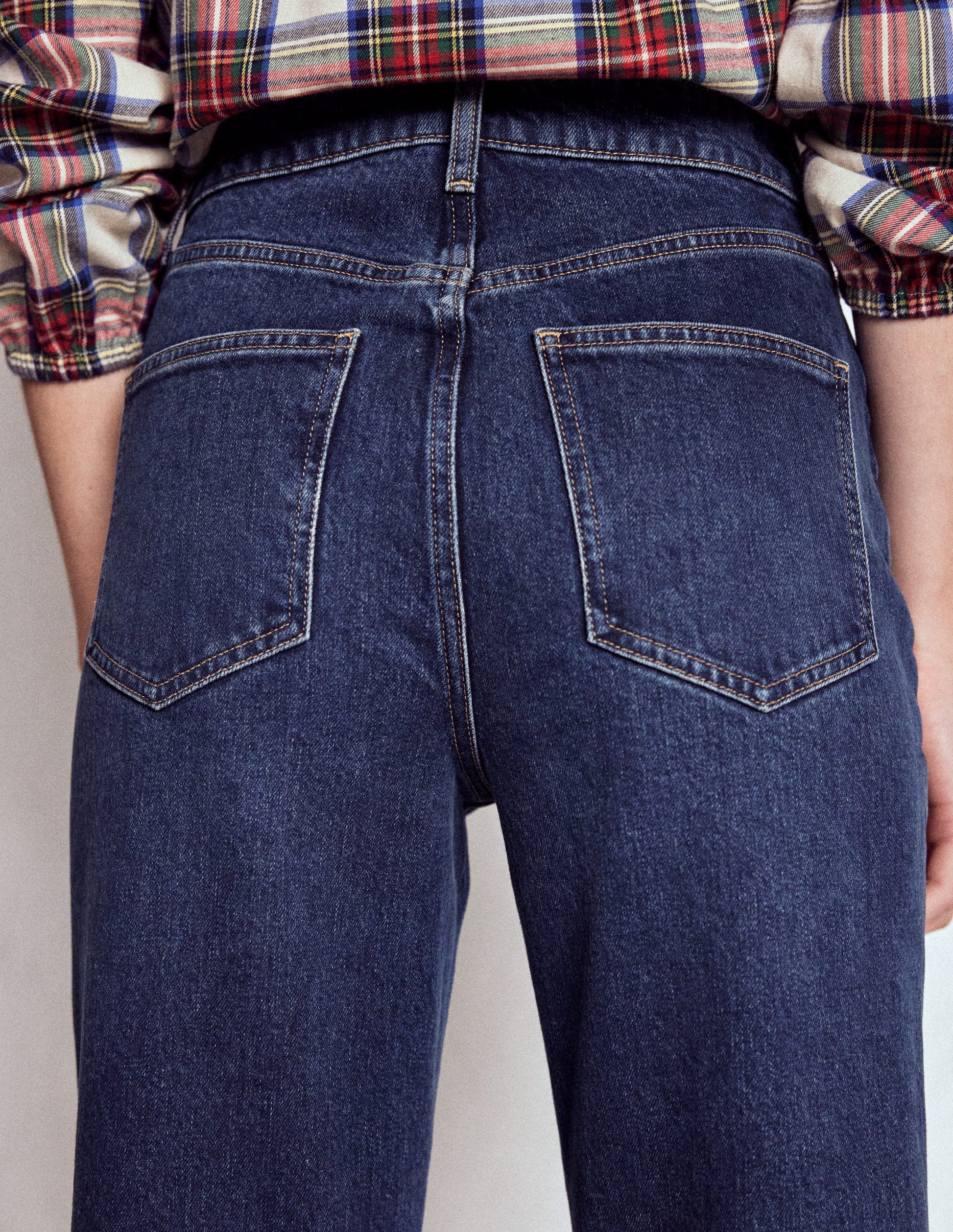 Mid Rise Straight Leg Jeans-Dark Vintage-2