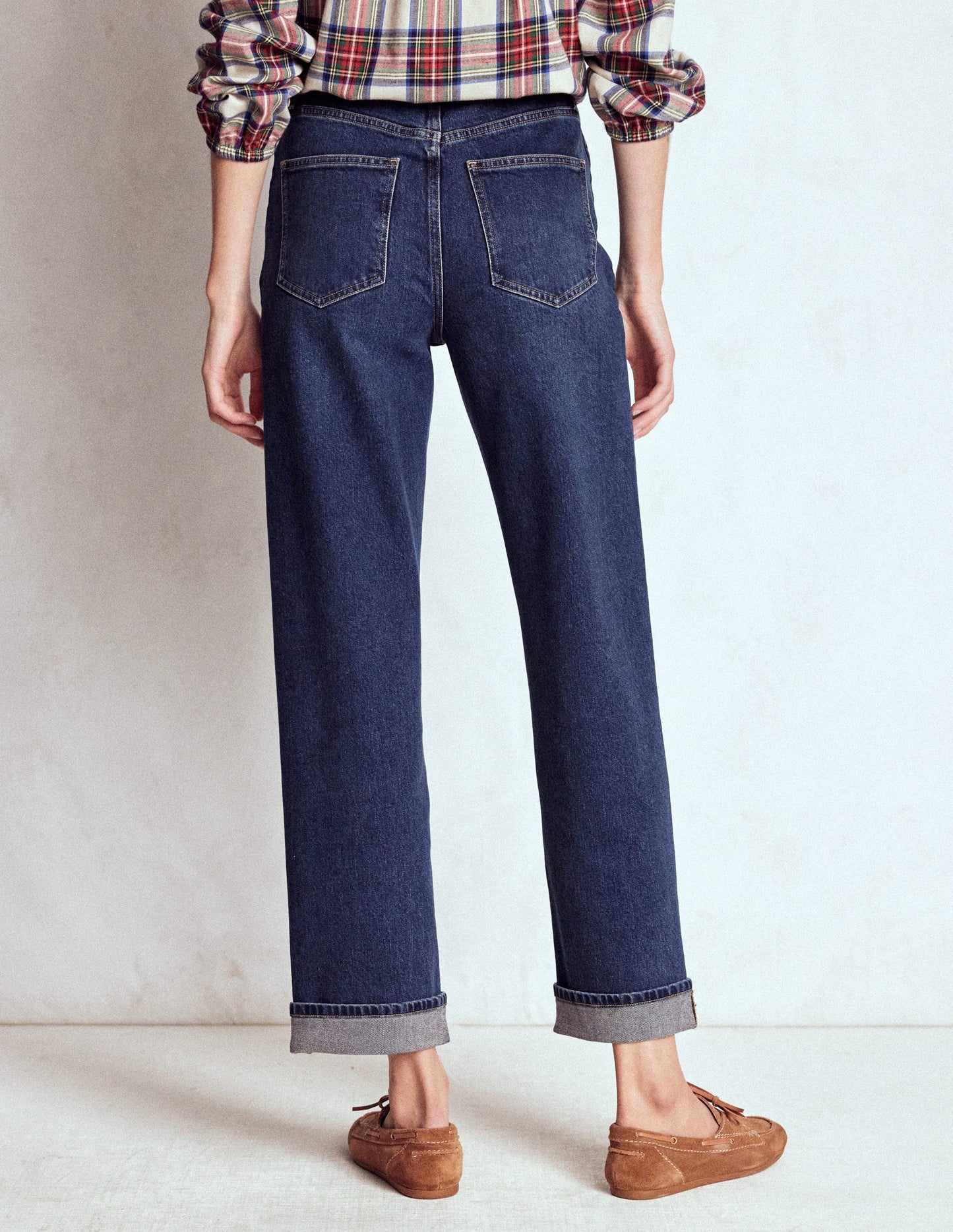 Mid Rise Straight Leg Jeans-Dark Vintage