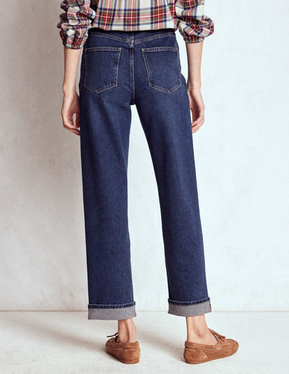 Mid Rise Straight Leg Jeans-Dark Vintage-3