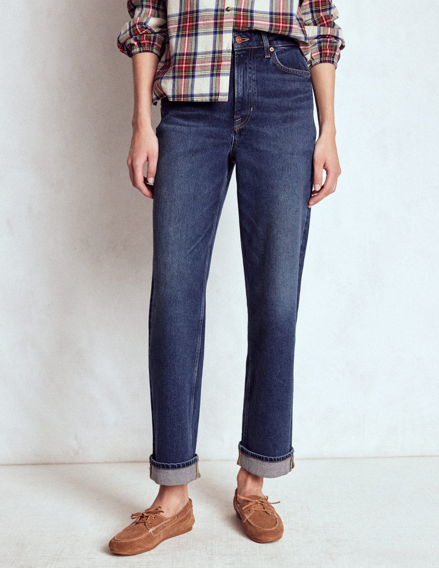 Mid Rise Straight Leg Jeans-Dark Vintage