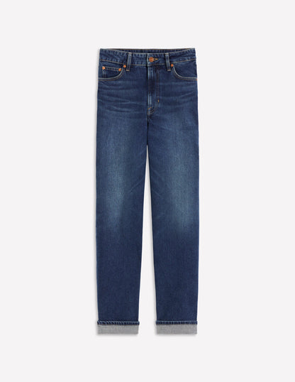 Mid Rise Straight Leg Jeans-Dark Vintage-6